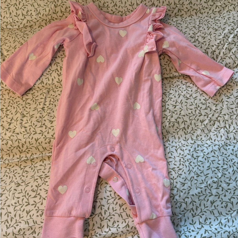 Cat & Jack Pink and White Ruffled Footies